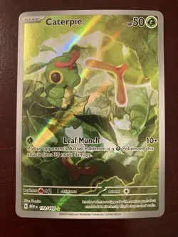 Caterpie 172/165 Scarlet & Violet 151 Illustration Rare Art Holo Pokemon Card - Image 1
