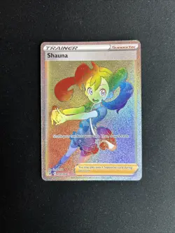 Pokemon TCG Shauna Holo Rainbow Secret Rare Card 278/264 Fusion Strike - Image 1