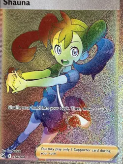 Pokemon TCG Shauna Holo Rainbow Secret Rare Card 278/264 Fusion Strike - Image 3
