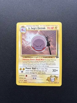 Pokemon Card Gym Challenge Lt. Surge's Electrode 52/132 WOTC NM! - Image 1
