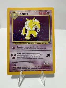 Pokemon TCG Hypno Fossil Holo Card 8/62 Unlimited Rare - Image 1
