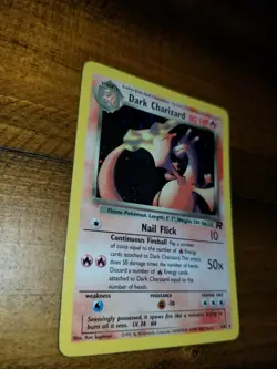 DARK CHARIZARD 4/82 Holo Rare Team Rocket Unlimited Pokemon Card Played - Image 3