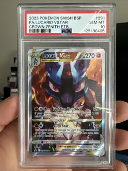Pokemon TCG Crown Zenith Lucario VSTAR SWSH291 Promo Card PSA 10 - Image 1