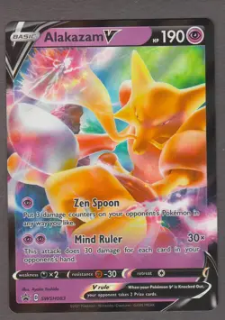Alakazam V SWSH083 Black Star Promo Ultra Rare Holo Foil Pokemon Card NM - Image 1