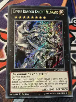 Yu-gi-oh! card Divine Dragon Knight Felgrand MP14-EN166 Secret Rare 1st Edition - Image 1