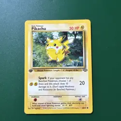 Pikachu 60/64 1st Edition Jungle Set Common 1999 English Pokemon Card WoTC - Image 1
