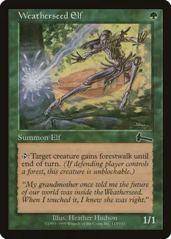 Weatherseed Elf 1x FOIL MTG ULG Urza's Legacy Uncommon Vintage MINT green - Image 1