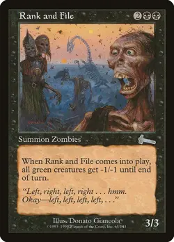Rank and File 1x FOIL MTG ULG Urza's Legacy Uncommon Vintage MINT black - Image 1