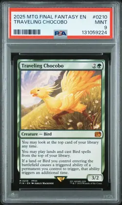 2025 MTG FINAL FANTASY #0210 TRAVELING CHOCOBO PSA 9 - Image 1