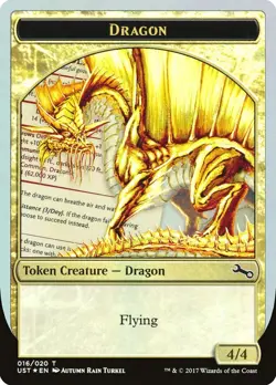 Dragon 1x FOIL TOKEN MtG Unstable SP/NM - Image 1