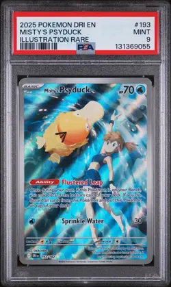 2025 POKEMON DRI EN-DESTINED RIVALS ILLUSTRATION RARE #193 MISTY'S PSYDUCK PSA 9 - Image 1
