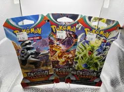 Pokemon TCG Obsidian Flames Sleeved Booster Pack Lot of 3 - Factory Sealed - Image 1