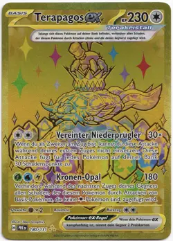Pokemon Terapagos ex Gold Secret Rare Prismatische Entwicklungen 180/131 NM DE - Image 1