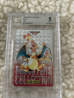 Pokemon Charizard 1996 Bandai Red Cardass Vending Beckett BGS 9 Not PSA - Image 1
