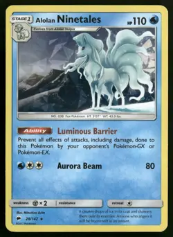 Alolan Ninetales - 28/147 (Cracked Ice Holo) 028/147 Deck Exclusives Pokemon TCG - Image 1