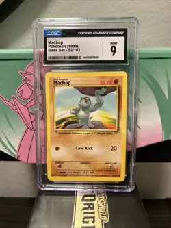 Pokemon - Machop - 52/102 - CGC 9 Mint - Base Set - Image 1