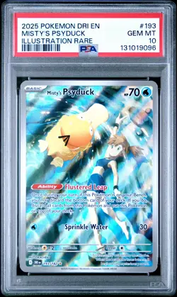 2025 POKEMON DRI EN-DESTINED RIVALS ILLUSTRATION RARE MISTY'S PSYDUCK PSA 10 - Image 1