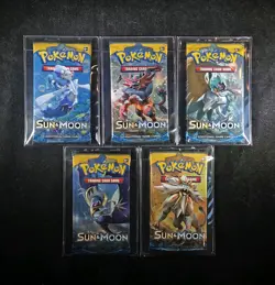 Sun & Moon - Sealed 5 Booster Pack Art Set - Pokemon Sun & Moon TCG - Image 1