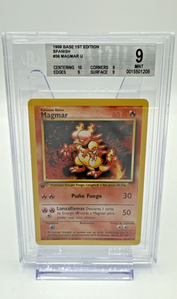 Pokemon TCG Magmar 1st Edition Shadowless Base Set 36/102 BGS 9 Mint,Spanish! - Image 1