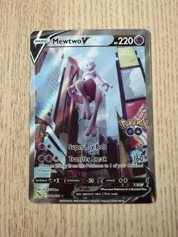 Pokemon Go Mewtwo V 72/78 Alternative Art Alt Holo English LP - Image 1