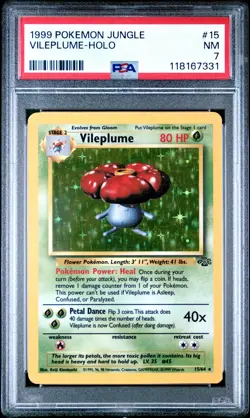 1999 POKEMON JUNGLE #15 VILEPLUME HOLO PSA 7 NM - Image 1