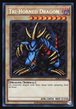 Yugioh! Tri-Horned Dragon LOB-EN000 Secret Rare NM/MINT - Image 1