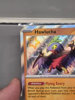 Pokemon TCG Hawlucha Baby Shiny Holo Rare Card Paldean Fates 175/091 NM - Image 2