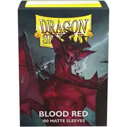 100 Count - Deck Protect - Dragon Shield - Matte Blood Red Gaming Card Protector 5706569110505 - Image 1