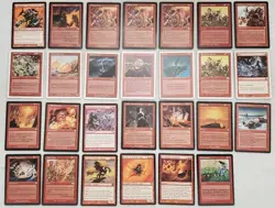 27 Vintage Red MTG Cards Lot - 20 Rare - 6 Uncommon - Magic The Gathering - Image 1