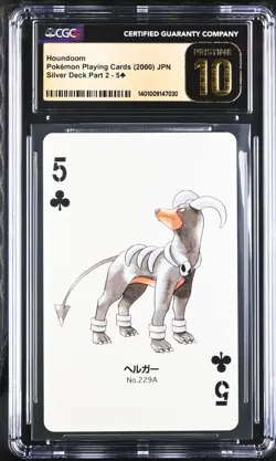 Pokemon Playing Poker Card (2000) Silver Deck Pt 2 Houndoom Pristine 10 - Pop 3 - Image 1