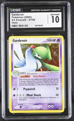 CGC 10 GEM MINT Gardevoir 2005 EX Emerald 4/106 Holo Pokemon Card - Image 1