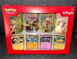 *SEALED* Pokemon TCG S&V 151 4 Mini Tins + 4 Promo Cards Bundle - Image 1