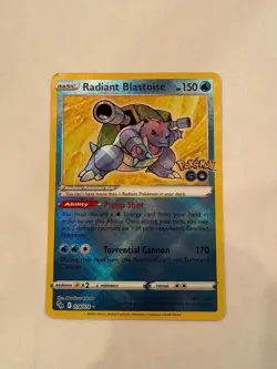 Pokemon Go TCG Radiant Blastoise Holo Rare Card NM Condition 018/078 - Image 1