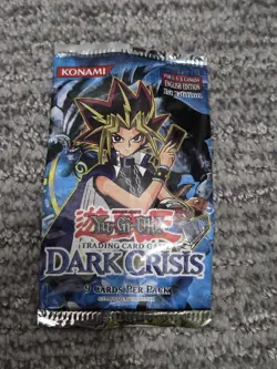 Vintage Yugi-Oh! Dark Crisis EMPTY Booster Wrapper ONLY NO Cards 1st Edition - Image 1