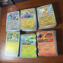 POKEMON HOLO/REVERSE HOLO ONLY 300+ Card Lot Years 2023 Bulk - Image 2