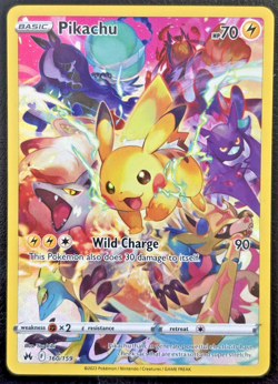 Pikachu (Secret) 160/159 Crown Zenith Full Art Holo Pokemon TCG Card NM - Image 1