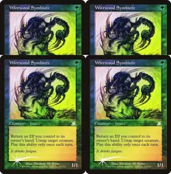 Magic MTG Scourge FOIL PLAYSET 4x Wirewood Symbiote LIGHTLY PLAYED LP x4 - Image 1
