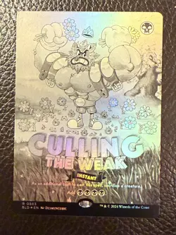 Mtg Secret Lair Twisted Toons Bonus- Culling The Weak - Black & White Foil -NM - Image 1