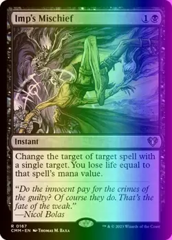 MTG Magic the Gathering Imp's Mischief (167/1455) Commander Masters LP FOIL - Image 1