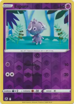Espurr 081/195 Reverse Holo Pokemon TCG Sword & Shield Silver Tempest NM - Image 1