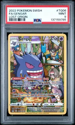 2022 POKEMON SWORD & SHIELD LOST ORIGIN #TG06 FULL ART/GENGAR PSA 9 - Image 1