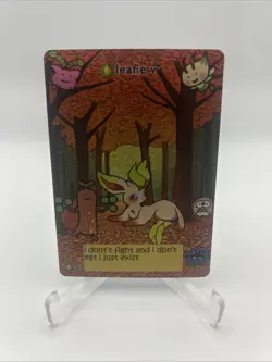Pokiebubies 1st Edition Fan Art Chef Ken Lee Leafie V #121 Leafeon Holo Pokemon - Image 1