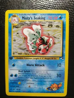 Misty's Seaking 55/132 1st Edition Uncommon Gym Heroes Pokemon LP 2000 - Image 1
