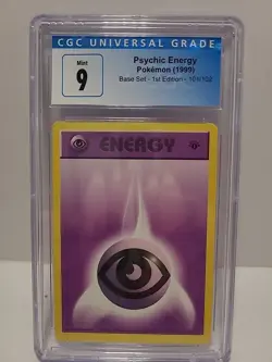 Psychic Energy Shadowless 1st Ed. Pokemon Base Set CGC 9 MINT 1999 - Image 1