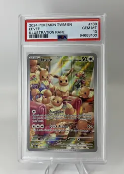2024 Pokemon Twilight Masquerade Eevee 188/167 PSA 10 GEM MINT Illustration Rare - Image 1