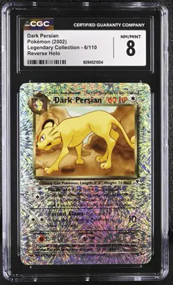POKEMON CGC 8 Dark Persian 6/110 Legendary Collection Rare Reverse Holo - Image 1