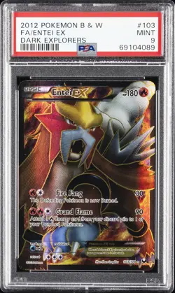 2012 POKEMON B&W DARK EXPLORERS #103 FULL ART/ENTEI EX PSA 9 - Image 1