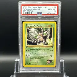 2000 Pokemon Gym Challenge Giovanni's Pinsir 1st Edition 24 PSA 10 GEM MINT - Image 1