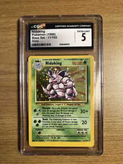 CGC 5 1999 Nidoking Pokemon Base Set Holo #11 - Image 1