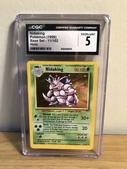CGC 5 1999 Nidoking Pokemon Base Set Holo #11 - Image 2